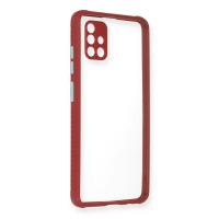 Newface Samsung Galaxy A71 Kılıf Miami Şeffaf Silikon - Fuşya