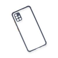 Newface Samsung Galaxy A71 Kılıf Miami Şeffaf Silikon - Gri