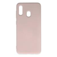 Newface Samsung Galaxy A20 Kılıf Nano içi Kadife Silikon - Pudra