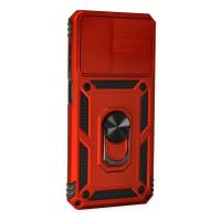 Newface Samsung Galaxy A13 4G Kılıf Pars Lens Yüzüklü Silikon - Kırmızı