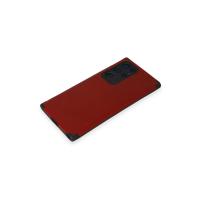 Newface Samsung Galaxy S22 Ultra Kılıf Loop Deri Silikon - Kırmızı