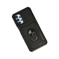 Newface Samsung Galaxy A33 5G Kılıf Pars Lens Yüzüklü Silikon - Siyah