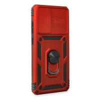 Newface Samsung Galaxy A53 5G Kılıf Pars Lens Yüzüklü Silikon - Kırmızı