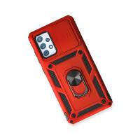 Newface Samsung Galaxy A53 5G Kılıf Pars Lens Yüzüklü Silikon - Kırmızı