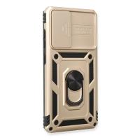 Newface Samsung Galaxy A73 5G Kılıf Pars Lens Yüzüklü Silikon - Gold