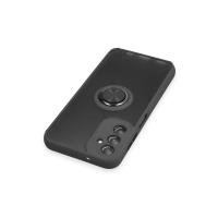 Newface Samsung Galaxy A14 4G Kılıf Montreal Yüzüklü Silikon Kapak - Siyah