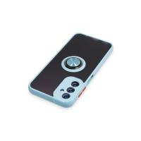 Newface Samsung Galaxy A14 4G Kılıf Montreal Yüzüklü Silikon Kapak - Buz Mavi