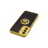 Newface Samsung Galaxy A14 4G Kılıf Montreal Yüzüklü Silikon Kapak - Sarı