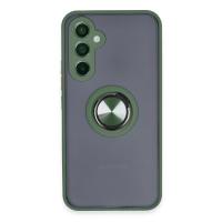 Newface Samsung Galaxy A34 5G Kılıf Montreal Yüzüklü Silikon Kapak - Yeşil