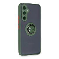 Newface Samsung Galaxy A34 5G Kılıf Montreal Yüzüklü Silikon Kapak - Yeşil