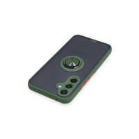 Newface Samsung Galaxy A34 5G Kılıf Montreal Yüzüklü Silikon Kapak - Yeşil