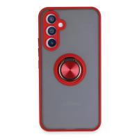 Newface Samsung Galaxy A34 5G Kılıf Montreal Yüzüklü Silikon Kapak - Kırmızı