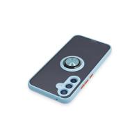 Newface Samsung Galaxy A54 5G Kılıf Montreal Yüzüklü Silikon Kapak - Buz Mavi