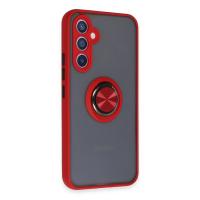 Newface Samsung Galaxy A54 5G Kılıf Montreal Yüzüklü Silikon Kapak - Kırmızı