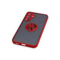 Newface Samsung Galaxy A54 5G Kılıf Montreal Yüzüklü Silikon Kapak - Kırmızı