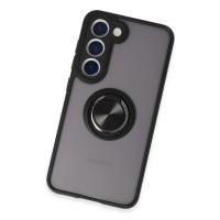 Newface Samsung Galaxy S23 Kılıf Montreal Yüzüklü Silikon Kapak - Siyah