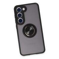 Newface Samsung Galaxy S23 Kılıf Montreal Yüzüklü Silikon Kapak - Siyah