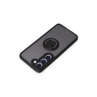 Newface Samsung Galaxy S23 Kılıf Montreal Yüzüklü Silikon Kapak - Siyah