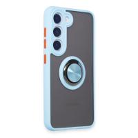 Newface Samsung Galaxy S23 Kılıf Montreal Yüzüklü Silikon Kapak - Buz Mavi
