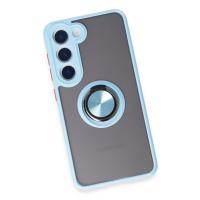 Newface Samsung Galaxy S23 Kılıf Montreal Yüzüklü Silikon Kapak - Buz Mavi