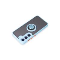 Newface Samsung Galaxy S23 Kılıf Montreal Yüzüklü Silikon Kapak - Buz Mavi