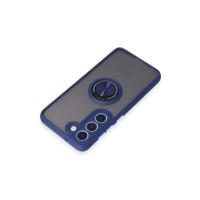 Newface Samsung Galaxy S23 Kılıf Montreal Yüzüklü Silikon Kapak - Lacivert