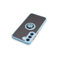 Newface Samsung Galaxy S23 Plus Kılıf Montreal Yüzüklü Silikon Kapak - Buz Mavi