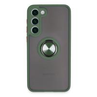 Newface Samsung Galaxy S23 Plus Kılıf Montreal Yüzüklü Silikon Kapak - Yeşil