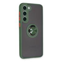 Newface Samsung Galaxy S23 Plus Kılıf Montreal Yüzüklü Silikon Kapak - Yeşil