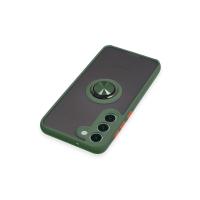 Newface Samsung Galaxy S23 Plus Kılıf Montreal Yüzüklü Silikon Kapak - Yeşil