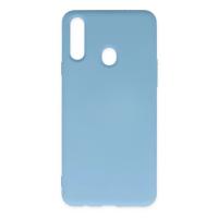 Newface Samsung Galaxy A20S Kılıf Nano içi Kadife Silikon - Mavi