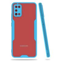 Newface Samsung Galaxy A02S Kılıf Platin Silikon - Mavi