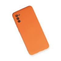 Newface Samsung Galaxy A02S Kılıf Nano içi Kadife Silikon - Turuncu