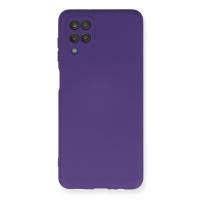 Newface Samsung Galaxy A12 Kılıf Nano içi Kadife Silikon - Mor