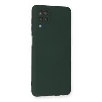 Newface Samsung Galaxy A12 Kılıf Nano içi Kadife Silikon - Koyu Yeşil
