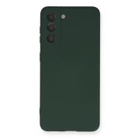 Newface Samsung Galaxy S21 Kılıf Nano içi Kadife Silikon - Koyu Yeşil