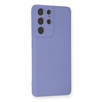 Newface Samsung Galaxy S21 Ultra Kılıf Nano içi Kadife Silikon - Lila