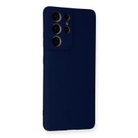 Newface Samsung Galaxy S21 Ultra Kılıf Nano içi Kadife Silikon - Lacivert