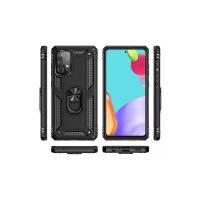 Newface Samsung Galaxy A52 Kılıf Sofya Yüzüklü Silikon Kapak - Siyah