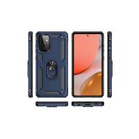 Newface Samsung Galaxy A72 Kılıf Sofya Yüzüklü Silikon Kapak - Lacivert