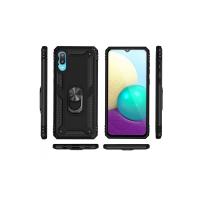 Newface Samsung Galaxy A02 Kılıf Sofya Yüzüklü Silikon Kapak - Siyah