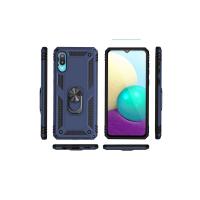 Newface Samsung Galaxy A02 Kılıf Sofya Yüzüklü Silikon Kapak - Lacivert