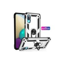 Newface Samsung Galaxy A02 Kılıf Sofya Yüzüklü Silikon Kapak - Gümüş