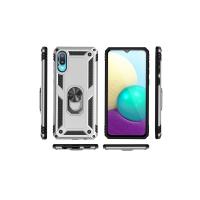 Newface Samsung Galaxy A02 Kılıf Sofya Yüzüklü Silikon Kapak - Gümüş