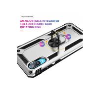 Newface Samsung Galaxy A02 Kılıf Sofya Yüzüklü Silikon Kapak - Gümüş