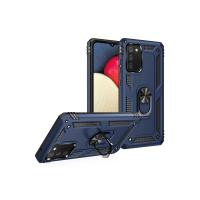 Newface Samsung Galaxy A02S Kılıf Sofya Yüzüklü Silikon Kapak - Lacivert