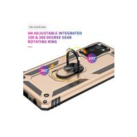 Newface Samsung Galaxy A02S Kılıf Sofya Yüzüklü Silikon Kapak - Gold