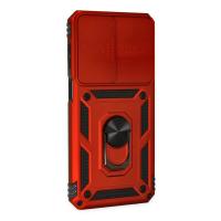 Newface Samsung Galaxy M33 Kılıf Pars Lens Yüzüklü Silikon - Kırmızı