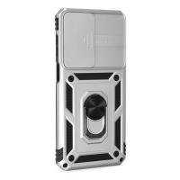 Newface Samsung Galaxy M33 Kılıf Pars Lens Yüzüklü Silikon - Gümüş