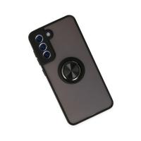 Newface Samsung Galaxy S21 FE Kılıf Montreal Yüzüklü Silikon Kapak - Siyah